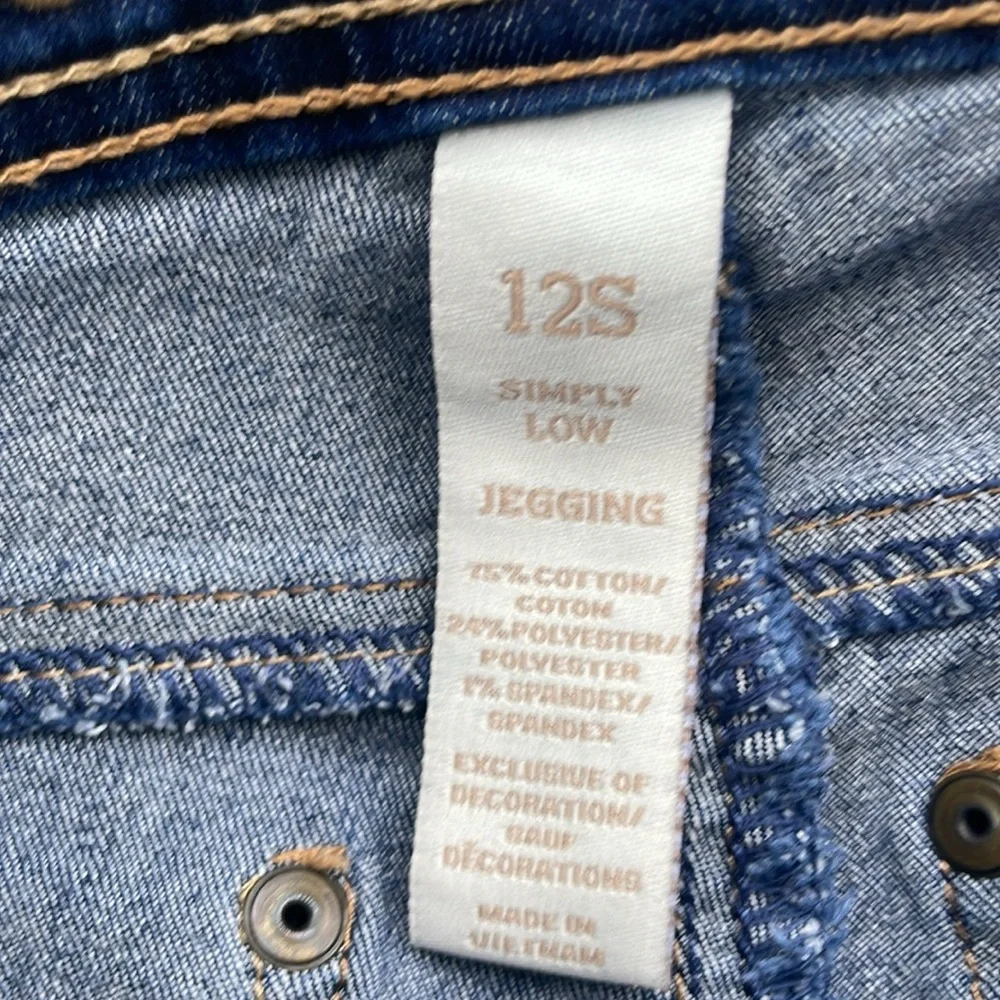 JUSTICE PREMIUM JEANS GIRLS SIMPLY LOW BLUE JEANS SIZE 12S